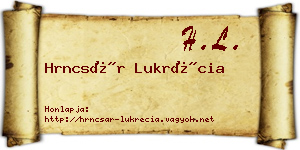 Hrncsár Lukrécia névjegykártya